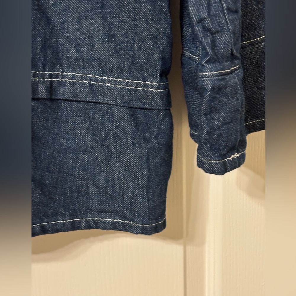 Anthropologie Pilcro Medium Denim mini dress long sleeve zipper jean pockets Lg - Picture 9 of 14